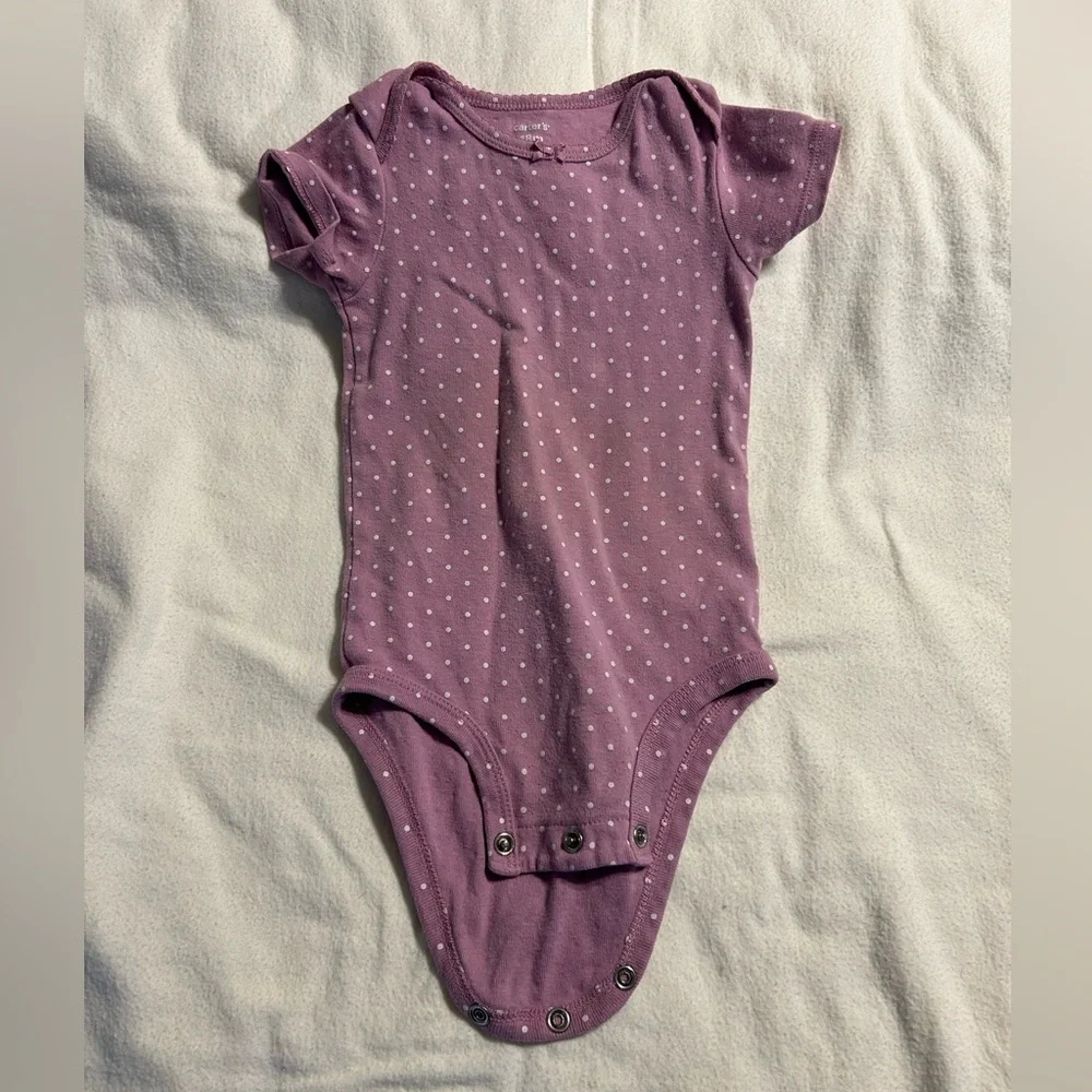Carter's Lavender Polka‎ Dot Bodysuit